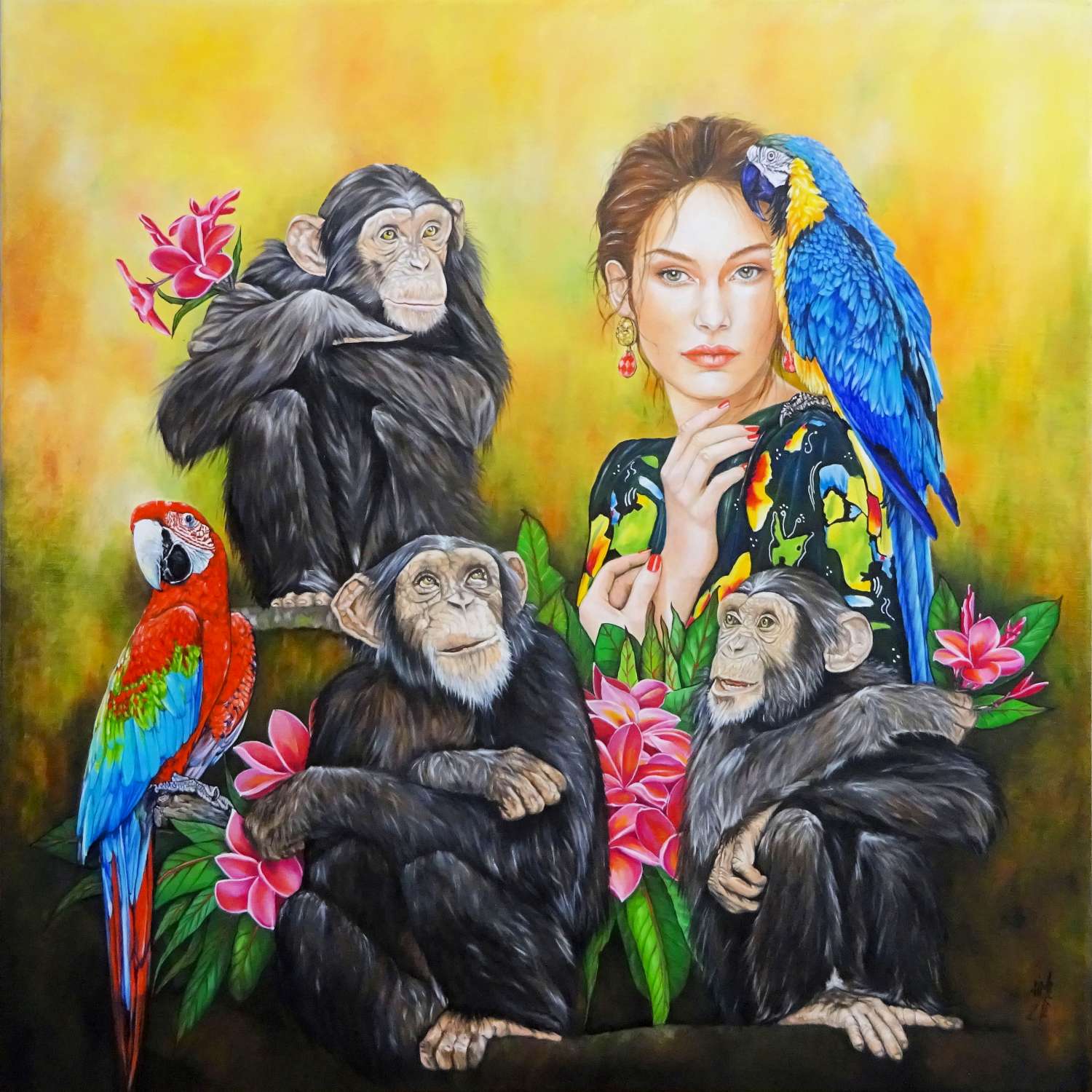 Conversation 80x80cm